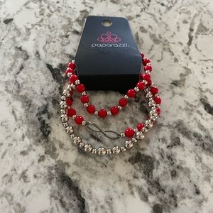 Beautiful Red & Silver with Infinity charm